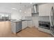 Contemporary kitchen featuring sleek cabinetry, stainless steel appliances, and an eat-in island at 1616 S Broadway # 206, Denver, CO 80210