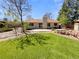 Well-maintained backyard featuring artificial grass, landscaping and a privacy fence at 3986 S Bahama St, Aurora, CO 80013