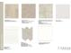 This image displays design options of flooring, carpet, tile, backsplash, and solid surface countertops at 14877 Arbor W Blvd, Thornton, CO 80602