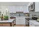 Modern kitchen with white cabinets, quartz countertops and stainless steel appliances at 34 University Dr, Longmont, CO 80503