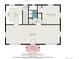 Detailed floor plan of the first floor, showcasing a kitchen, bathroom, living room, and primary bedroom at 457 S Locust St, Denver, CO 80224