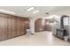 Retro basement with wood paneled walls, vintage stove, and quirky architectural details at 683 Sunnyside St, Louisville, CO 80027