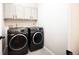 Laundry room featuring modern, grey appliances at 12652 Glencoe St, Thornton, CO 80241