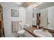 Bathroom featuring a shower, toilet, vanity and mirror at 13339 E Idaho Pl, Aurora, CO 80012