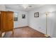 Bedroom with a ceiling fan, bed, lamp, and window at 13339 E Idaho Pl, Aurora, CO 80012