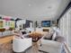 Spacious living room with hardwood floors and open concept to kitchen at 5350 Yellowstone St, Bow Mar, CO 80123