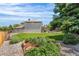 Lush backyard includes a manicured lawn, flowerbeds, and privacy fence at 6643 Orion Ct, Arvada, CO 80007