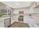 Modern kitchen features white cabinets, stainless steel appliances, and quartz countertops at 16038 E Oxford Dr, Aurora, CO 80013