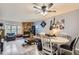 Spacious living room with a fireplace and a ceiling fan at 1192 S Zeno Way # E, Aurora, CO 80017