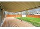Spacious covered deck overlooking a fenced backyard with a shed at 3342 S Flamingo Way, Denver, CO 80222