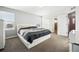 Bright bedroom with large window, neutral carpet, and closet access at 20054 E 48Th Dr, Denver, CO 80249