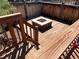 Cozy wooden deck with a built-in fire pit, perfect for outdoor entertaining at 3086 Kestrel St, Brighton, CO 80601