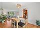 Inviting dining area with wood floors, decorative lighting, and seamless flow to the kitchen and living spaces at 1475 Kingsbury Ct, Golden, CO 80401