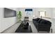Stylish loft area with a comfortable sofa, sleek coffee table, and a mounted TV for relaxation at 5146 S Argonne St, Centennial, CO 80015