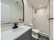 Modern bathroom with walk-in shower and updated vanity at 7710 S Monaco Cir # E, Centennial, CO 80112