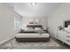 Well-lit bedroom with neutral decor, a window with blinds, and a modern dresser at 9781 Eagle River St, Littleton, CO 80125