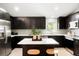 Updated kitchen featuring stainless steel appliances, sleek cabinets, and a center island with seating at 129 Gordon Pl, Castle Rock, CO 80104