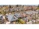 Neighborhood aerial view showcasing residential homes, mature trees, and green spaces at 618 Adams St, Denver, CO 80206