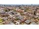 City neighborhood aerial view highlighting a mix of residential homes and older brick buildings at 618 Adams St, Denver, CO 80206