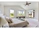 Spacious main bedroom with vaulted ceilings, large windows, and a sitting area at 16283 Olive Way, Brighton, CO 80602