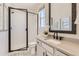 Modern bathroom features a glass-enclosed shower, sleek vanity, and stylish fixtures at 3327 Backdrop Ct, Castle Rock, CO 80108