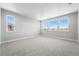 Bright bedroom features large windows with beautiful views and plush carpet at 3327 Backdrop Ct, Castle Rock, CO 80108