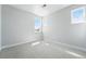 Well-lit bedroom features plush carpeting and dual windows offering abundant natural light at 3327 Backdrop Ct, Castle Rock, CO 80108