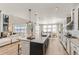 Open-concept kitchen features an island with a sink and seating, stainless steel appliances, and plenty of natural light at 3327 Backdrop Ct, Castle Rock, CO 80108