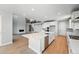 Open-concept kitchen with a large island, stainless steel dishwasher, and modern gas range is bright and inviting at 3327 Backdrop Ct, Castle Rock, CO 80108