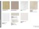 Sample board showing flooring, counter, backsplash, and trim selections for the home at 3327 Backdrop Ct, Castle Rock, CO 80108