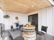 Charming covered patio with wood ceiling, stylish furniture, and decorative accents at 4525 N Raleigh St, Denver, CO 80212