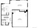Floor plan of the house layout, showing the living room, kitchen, bath and garage at 11235 S Neu Towne Cir, Parker, CO 80134