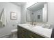 Bathroom showcasing modern fixtures, a marble countertop, and sleek design elements for a luxurious experience at 3930 S Spruce St, Denver, CO 80237