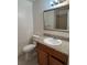 Bathroom with granite countertop and single sink at 14697 E Oregon Dr, Aurora, CO 80012