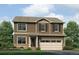 Two-story house with brown siding, stone accents, and a two-car garage at 16425 Alpine Sorrel Dr, Monument, CO 80132