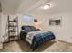 Basement bedroom with a comfortable bed, and a mirror at 6642 S Pearl St, Centennial, CO 80121