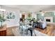 Bright dining area with glass table and modern chairs at 1800 S Tennyson St, Denver, CO 80219