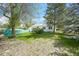 Backyard view showing mature trees and grass at 701 W Quincy Ave, Englewood, CO 80110