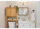 Updated bathroom featuring floral wallpaper, modern lighting, and a stylish vanity at 187 S Pearl St, Denver, CO 80209