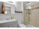 Well-lit bathroom with a glass-enclosed shower and modern vanity at 8755 Chase Dr # 167, Arvada, CO 80003