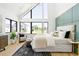 Bright main bedroom showcasing a large window, modern decor, and hardwood floors at 2190 Vine Ave, Boulder, CO 80304