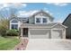 Charming two-story home with a three-car garage, inviting curb appeal, and mature landscaping at 11035 W Grand Pl, Littleton, CO 80127