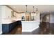 Modern kitchen with white and navy cabinets, quartz countertops and stainless steel appliances at 3050 S Ash St, Denver, CO 80222