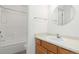 Clean bathroom with vanity and shower/tub combo at 3428 S Sherman St, Englewood, CO 80113