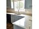 Kitchen sink with stainless steel appliances, modern finishes, and a window view at 5151 Jasper St, Denver, CO 80239