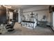 Guest bedroom with an ornate bed and city view at 975 N Lincoln St # 15A, Denver, CO 80203