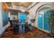 Home office with a large desk, city views, and hardwood floors at 975 N Lincoln St # 15A, Denver, CO 80203