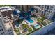 Aerial view of rooftop pool and patio area at 975 N Lincoln St # 15A, Denver, CO 80203
