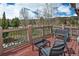 Outdoor deck featuring beautiful mountain views and patio furniture for relaxing and enjoying the scenery at 34 Highfield Trl # 311, Breckenridge, CO 80424