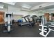 Well-equipped gym featuring a treadmill, stationary bike, weights, and other workout equipment at 34 Highfield Trl # 311, Breckenridge, CO 80424
